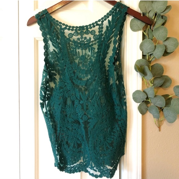 Anthropologie- Pins & Needles Lace Tanktop - Picture 4 of 5